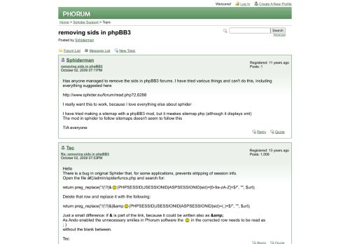 
                            9. removing sids in phpBB3 - Sphider