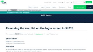 
                            7. Removing the user list on the login screen in SLE12 | Support | SUSE