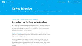 
                            6. Removing your Android activation lock – Ting Help Center