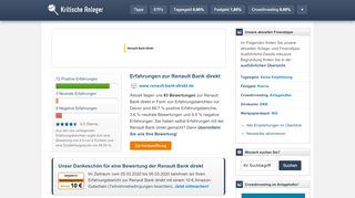 
                            8. Renault Bank direkt Erfahrungen (81 Berichte) - Kritische Anleger