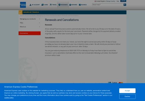 
                            2. Renew or Cancel | Travel Insurance | American Express ...