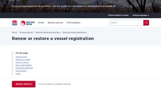 
                            8. Renew or restore a vessel registration | Service NSW