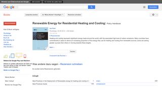 
                            9. Renewable Energy for Residential Heating and Cooling: Policy Handbook