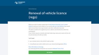 
                            5. Renewal of vehicle licence (rego)