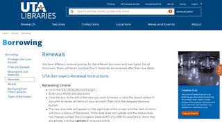 
                            6. Renewals | UTA Libraries