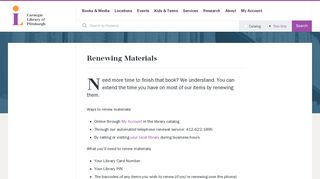
                            3. Renewing Materials - Carnegie Library of Pittsburgh