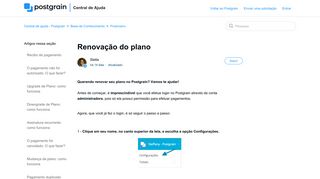 
                            8. Renovação do plano – Central de ajuda - Postgrain