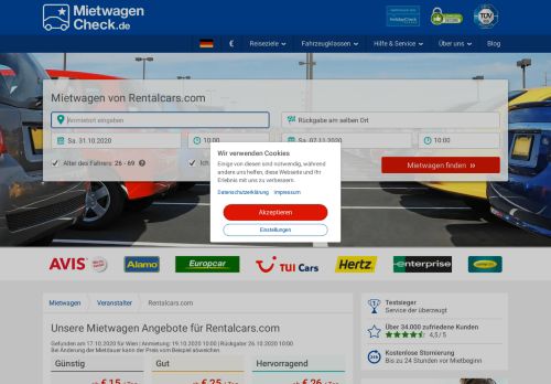 
                            6. Rentalcars.com bei MietwagenCheck - buchen im Preisvergleich