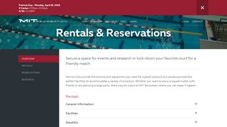 
                            2. Rentals & Reservations - MIT Recreation