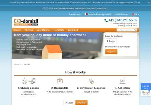 
                            13. Renting holiday homes fast & easy| e-domizil
