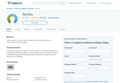 
                            6. Rentlio Reviews and Pricing - 2019 - Capterra