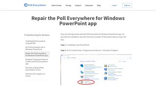 
                            2. Repair the Poll Everywhere for Windows PowerPoint app | Poll ...