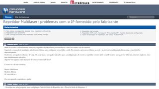 
                            4. Repetidor Multilaser: problemas com o IP fornecido pelo fabricante