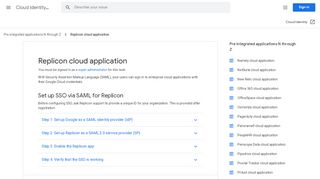 Replicon cloud application - Cloud Identity Help - Google Support