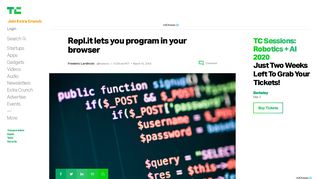 
                            13. Repl.it lets you program in your browser | TechCrunch