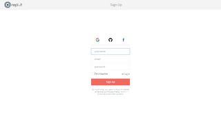 
                            4. Repl.it - Sign Up