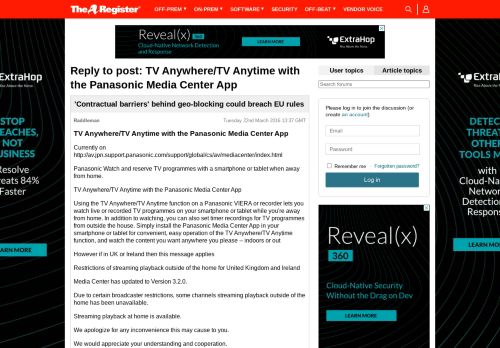 
                            12. Reply to post • TV Anywhere/TV Anytime with the Panasonic Media ...