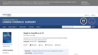 
                            12. Reply to Yurekli et al. | European Journal of Cardio-Thoracic Surgery ...