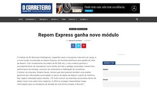 
                            12. Repom Express ganha novo módulo - Portal O Carreteiro