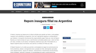 
                            11. Repom inaugura filial na Argentina - Portal O Carreteiro