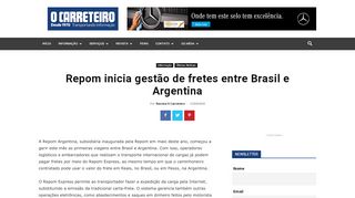 
                            13. Repom inicia gestão de fretes entre Brasil e Argentina - Portal O ...
