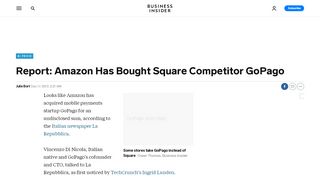 
                            11. Report: Amazon Has Bought Square Competitor GoPago - Business ...