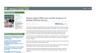 
                            11. Report argues CMS must monitor progress of Quality Indicator Survey ...