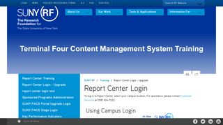 
                            5. Report Center Login - Upgrade - RF for SUNY