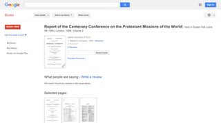 
                            9. Report of the Centenary Conference on the Protestant Missions of ... - Google Books Result