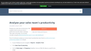 
                            12. Report on team productivity - HubSpot Support
