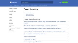 
                            2. Report Something | Facebook Help Center | Facebook
