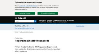 
                            4. Reporting air safety concerns - GOV.UK