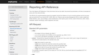 
                            1. Reporting API Reference: API Reference - Matomo Analytics ...