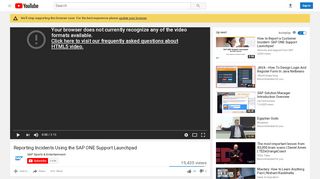 
                            9. Reporting Incidents Using the SAP ONE Support Launchpad - YouTube