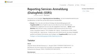 
                            3. Reporting Services-Anmeldung (Dialogfeld) (SSRS) - SQL Server ...