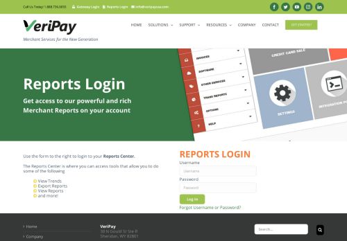 
                            4. Reports Login - VeriPay