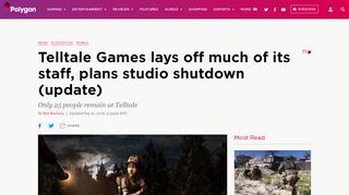 
                            12. Reports: Telltale Games lays off much of its staff - Polygon