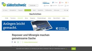 
                            13. Repower und Minergie machen gemeinsame Sache - Südostschweiz