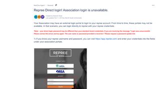 
                            3. Repree Direct login! Association login is unavailable. - Repree by ...