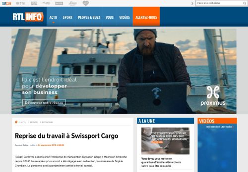 
                            11. Reprise du travail à Swissport Cargo - RTL Info