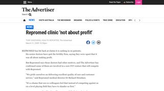 
                            9. Repromed clinic 'not about profit' | Adelaide Now