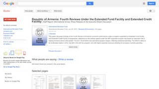 
                            13. Republic of Armenia: Fourth Reviews Under the Extended Fund Facility ...