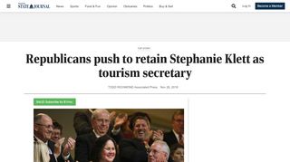 
                            12. Republicans push to retain Stephanie Klett as tourism secretary ...