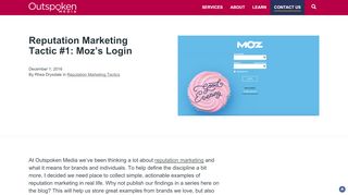 
                            8. Reputation Marketing Tactic #1: Moz's Login - Outspoken Media