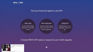 
                            1. Reqres - A hosted REST-API ready to respond to your AJAX requests