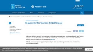 
                            3. Requerimientos técnicos de Notifica.gal - Xunta de Galicia