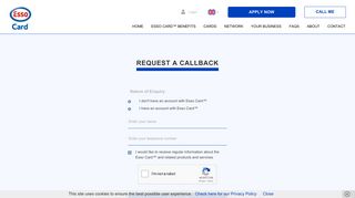 
                            8. Request a Callback - Essocard