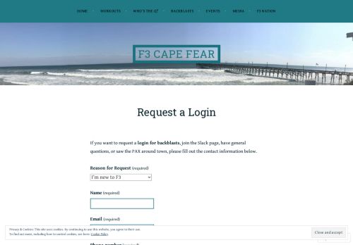 
                            12. Request a Login – F3 Cape Fear