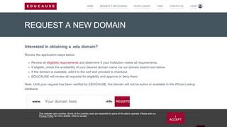 
                            4. Request a New Domain - Educause