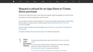 
                            9. Request a refund for an App Store or iTunes Store purchase - Apple ...